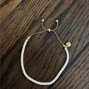 J.Crew White Beaded Adjustable Bracelet